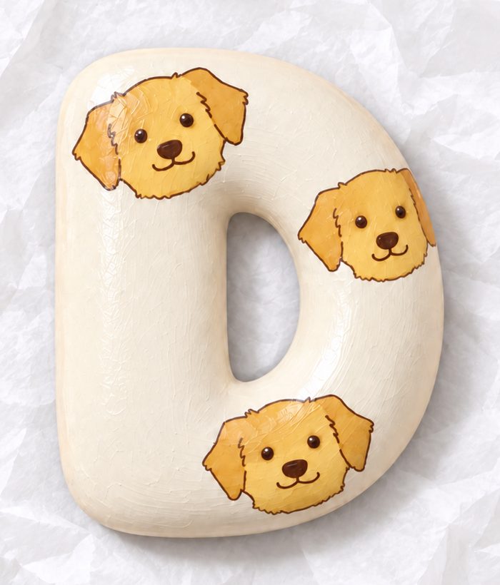 Letter D with puppy faces